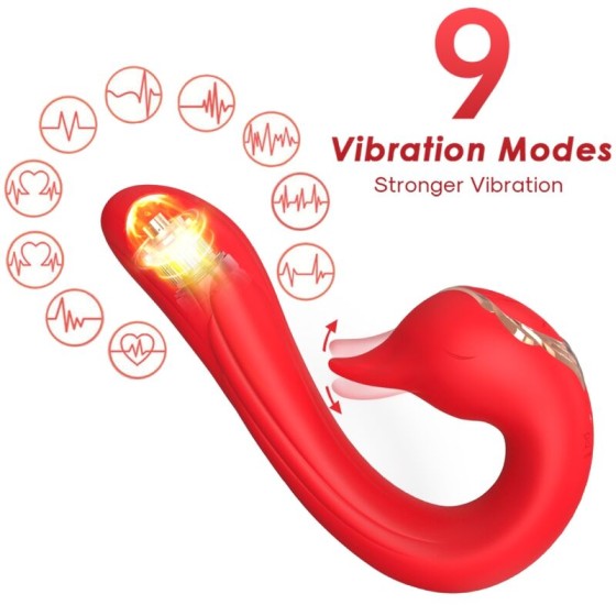 ARMONY - DELFIN VIBRATOR MULTIPOSITION  HEAT EFFECT RED